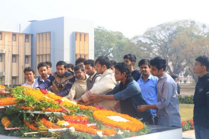 জোহা দিবসে রাবি রিপোর্টার্স ইউনিটির শ্রদ্ধাঞ্জলি