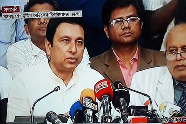 'ওবায়দুল কাদের চোখ খুলছেন কিন্তু ক্রিটিক্যাল অবস্থায়'