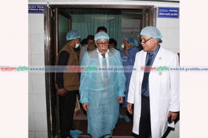 ওবায়দুল কাদেরকে দেখতে হাসপাতালে রাষ্ট্রপতি