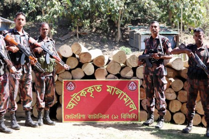 রাঙামাটিতে চোরাই কাঠ উদ্ধার

