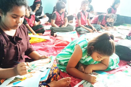 ৭ মার্চ উপলক্ষে শেরপুরে শিশুদের চিত্রাংকন প্রতিযোগিতা

