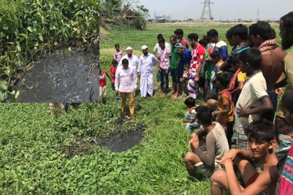 তুরাগে মূল পাইপ লাইন ফেটে নির্গত হচ্ছে গ্যাস