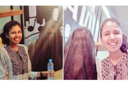 স্বামীকে বোরকা পরিয়ে রেস্টুরেন্টে নিয়ে গেলেন পাকিস্তানি তরুণী