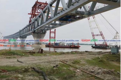 পদ্ম সেতুর দেড় কিলোমিটার দৃশ্যমান