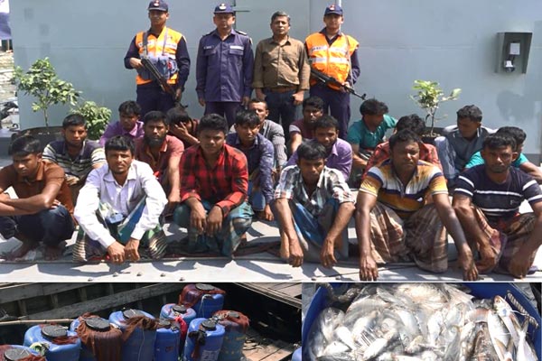 বরিশালে গলদা চিংড়ির ৫ লাখ রেনুসহ ১৮ শ্রমিক আটক