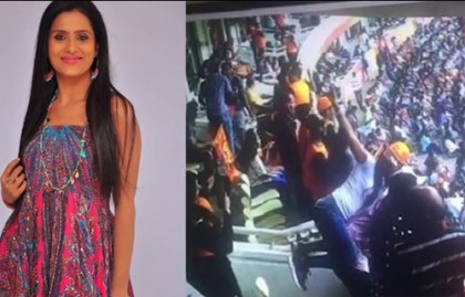 আইপিএল ম্যাচে গ্যালারিতে মদ্যপ অভিনেত্রীর অদ্ভুত কাণ্ড