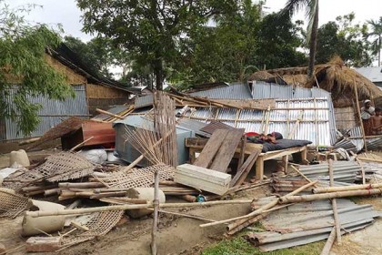 নেত্রকোনায় কালবৈশাখী ঝড়ে অসংখ্য গাছপালাসহ ঘরবাড়ি বিধ্বস্ত 