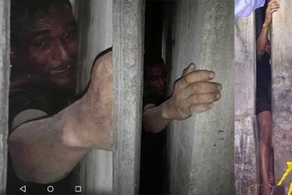 পুলিশ থেকে বাঁচতে দেয়ালের ফাঁকে আটকে গেল মাদক বিক্রেতা