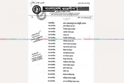 ছাত্রলীগের পূর্ণাঙ্গ কমিটি ঘোষণা