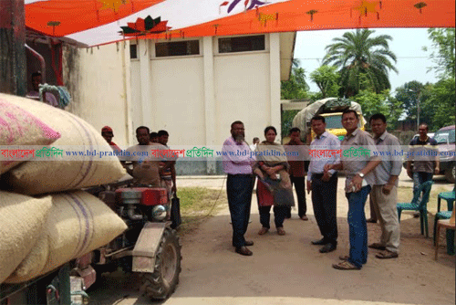 দাঁড়িয়ে থেকে কৃষকের ধান কিনলেন ইউএনও