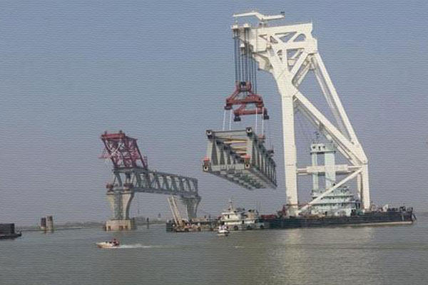 প্রায় ২ কিলোমিটার দৃশ্যমান হলো পদ্মা সেতুর