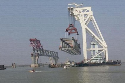 প্রায় ২ কিলোমিটার দৃশ্যমান হলো পদ্মা সেতুর