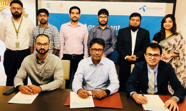 কুটুম্বিতা ও এসকিউ- এর সাথে করপোরেট চুক্তি স্বাক্ষর গ্রামীণফোনের