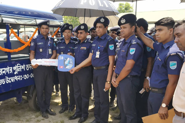 শিমুলিয়া ঘাটে পুলিশের সিসিটিভি ক্যামেরার উদ্বোধন 

