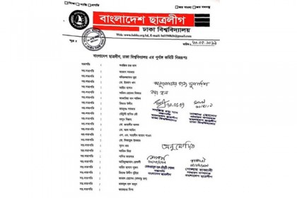 ঢাবি ছাত্রলীগের ২৫১ সদস্যের পূর্ণাঙ্গ কমিটি ঘোষণা