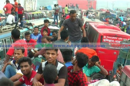ঢাকা-সিরাজগঞ্জ মহাসড়কে দীর্ঘ যানজট