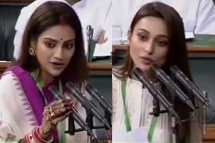 লোকসভায় নুসরাত ও মিমির শপথ গ্রহণ