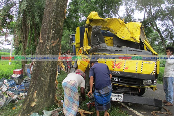 ময়মনসিংহে ট্রাক নিয়ন্ত্রণ হারিয়ে গাছে ধাক্কা, চালকসহ নিহত ২