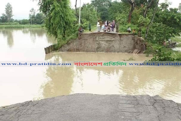 ধরলার পানি আকস্মিক বৃদ্ধিতে লালমনিরহাটের ৪ গ্রাম বিচ্ছিন্ন
