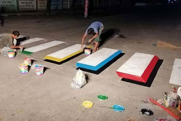 এবার রংপুরে থ্রিডি জেব্রা ক্রসিং