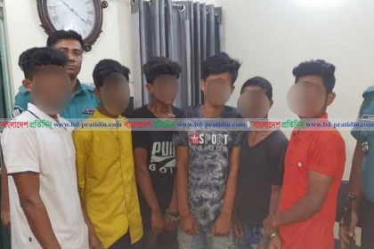 কিশোর গ্যাংয়ের ৬ সদস্য গ্রেফতার
