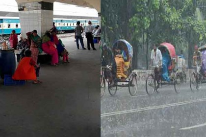 ঘরমুখো মানুষের সঙ্গী ভোগান্তির বৃষ্টি