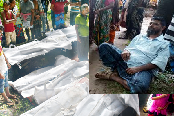 লাশের সারি দেখে হতবিহ্বল মহসিন 

