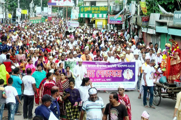 ব্রাহ্মণবাড়িয়ায় শ্রী কৃষ্ণের জন্মাষ্টমী উপলক্ষে শোভাযাত্রা