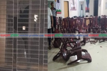 কালকিনিতে আওয়ামী লীগ অফিসে ছাত্রলীগের পদ বঞ্চিতদের হামলা