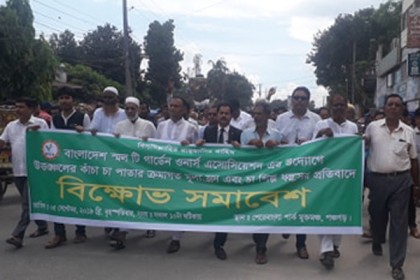 পঞ্চগড়ে কাঁচা চা পাতার মূল্য বৃদ্ধির দাবিতে বিক্ষোভ সমাবেশ