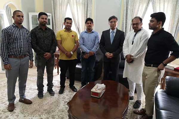 ওমানে রাষ্ট্রদূতের সাথে যুবলীগের সৌজন্য সাক্ষাৎ