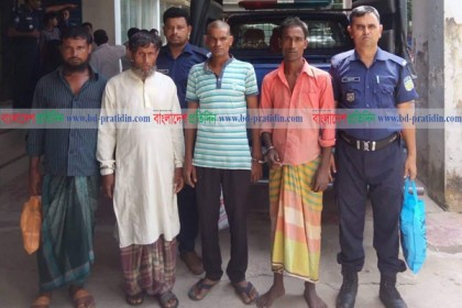 ফুলপুরে জুয়াড়িসহ ৪ আসামি গ্রেফতার
