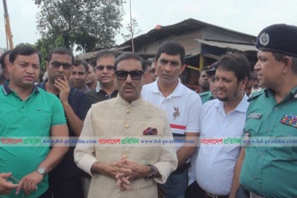 গাজীপুরের টঙ্গীতে সড়ক পরিদর্শনে ওবায়দুল কাদের