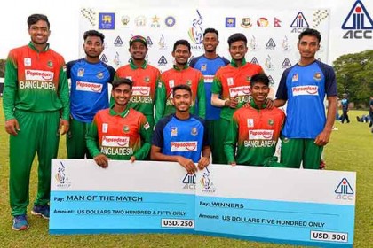 শ্রীলঙ্কাকে হারিয়ে গ্রুপ চ্যাম্পিয়ন বাংলাদেশ