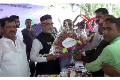 সুনামগঞ্জ জেলা আওয়ামী লীগ সভাপতিকে যুবলীগের সংবর্ধনা