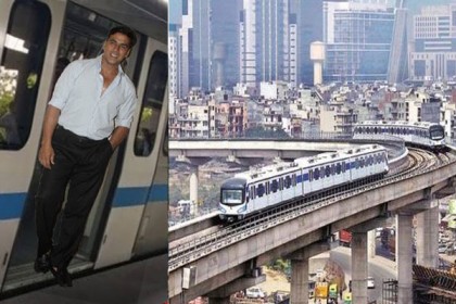 ট্রাফিক জ্যাম এড়াতে মেট্রোতে অক্ষয় কুমার