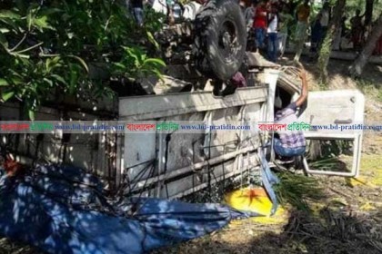 লালপুরে ডিমভর্তি পিকআপ খাদে, চালক নিহত