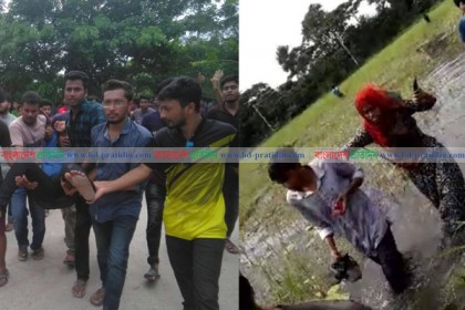 বশেমুরবিপ্রবিতে আন্দোলনরত শিক্ষার্থীদের ওপর বহিরাগতদের হামলা