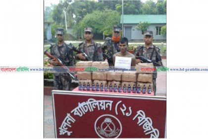 বেনাপোল সীমান্তে বিপুল পরিমাণ ফেনসিডিলসহ দু'জন আটক