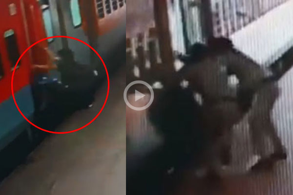 চলন্ত ট্রেনে উঠতে গিয়ে পা পিছলে গেল যাত্রীর, অতঃপর? (ভিডিও)