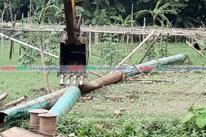 শীতলক্ষ্যা নদীতে অবৈধ স্থাপনা উচ্ছেদ অভিযান অব্যাহত 