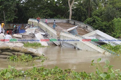 সোয়া কোটি টাকার জিও ব্যাগ ফেলার পরও চোখের সামনে নদীগর্ভে বিলীন বিদ্যালয়