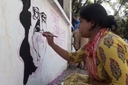আবরার হত্যার প্রতিবাদে বুয়েট শিক্ষার্থীদের দেয়ালচিত্র