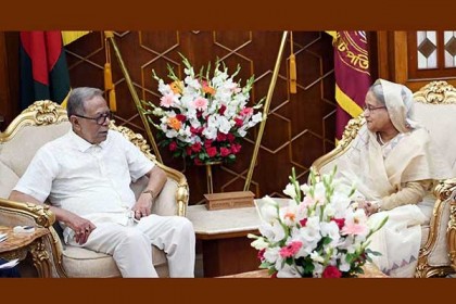 বঙ্গভবনে রাষ্ট্রপতির সাথে প্রধানমন্ত্রীর সাক্ষাৎ