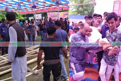 বাগেরহাটে মঞ্চ ভেঙে আওয়ামী লীগের ১৫ নেতাকর্মী আহত