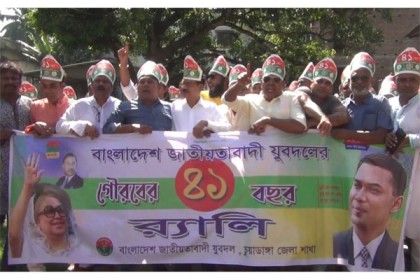 চুয়াডাঙ্গায় পুলিশি বেষ্টনীতে যুবদলের প্রতিষ্ঠাবার্ষিকী পালন
