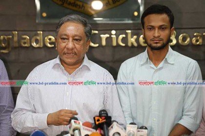 সাকিবের নিষেধাজ্ঞায় স্তম্ভিত পাপন