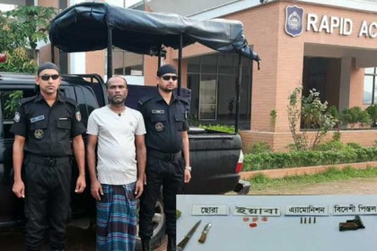 বরিশালে বিদেশি পিস্তল ও ইয়াবাসহ আটক ১