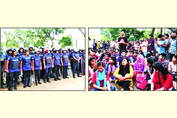 উত্তাল জাবি পুলিশি নিরাপত্তায় ভিসি