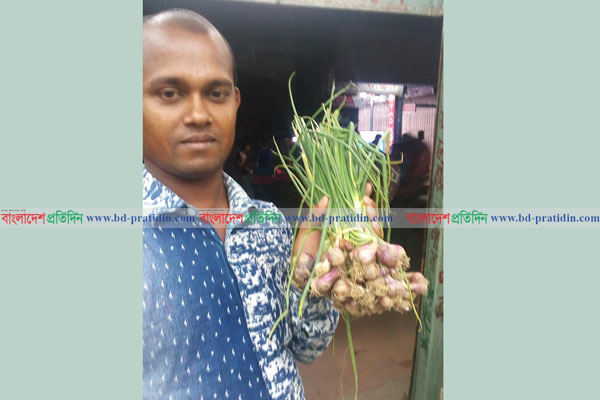 বাজারে নতুন পিয়াজ, কেজি হিসেবে নয় বিক্রি হচ্ছে আঁটি বেঁধে